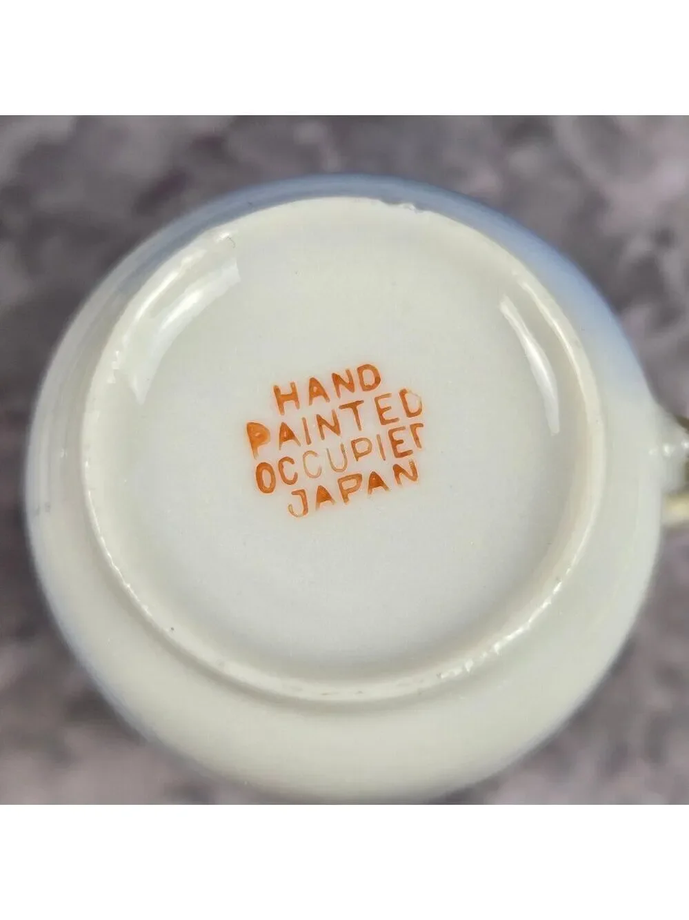 Vintage Demitasse Tea Cup Saucer Hand Painted Occupied Japan Mountain Village